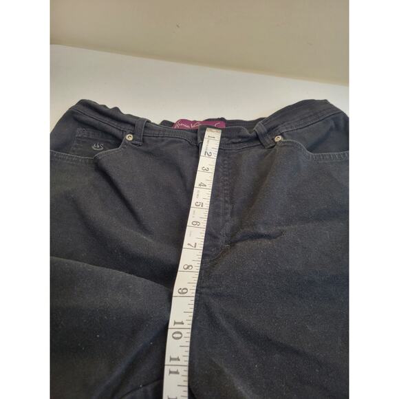 Gloria Vanderbilt Black Denim Straight Leg Mid Rise Faded Jeans Women's Size 10 - Picture 3 of 9